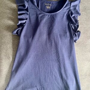 Lilly Pulitzer Navy Ruffle Tank Top